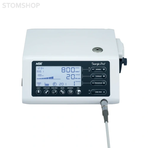 Комплект: физиодиспенсер Surgic Pro+ OPT + разборный наконечник Ti-Max X-DSG20L 20:1 + прямой хирургический наконечник с оптикой X-SG65L | NSK Nakanishi (Япония)
