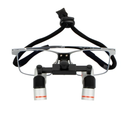 EM4.0X + Titanium frame - эргономичные бинокулярные лупы системы Flip-up на титановой оправе, с синхронной регулировкой межзрачкового расстояния, увеличение 4.0х | Ymarda (Китай)