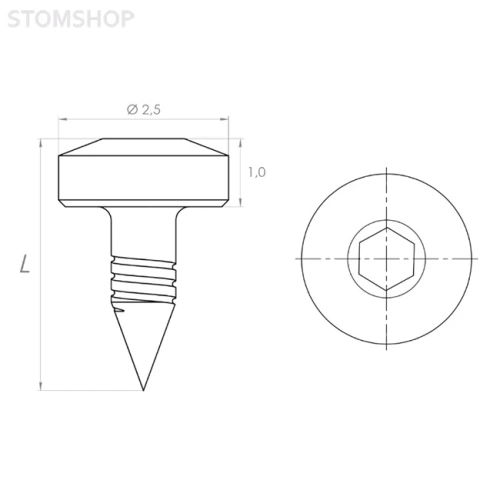 PS-01-20/15 - пин стоматологический гибридный, 3.5 мм, 15 шт. | EndoCarbon (Россия)