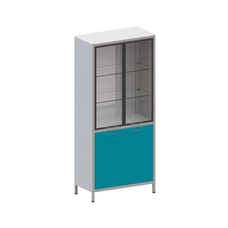 Шме-2см - шкаф закрытого типа, 2 секции, дверца из стекла с алюминиевым профилем | Виталия (Россия)