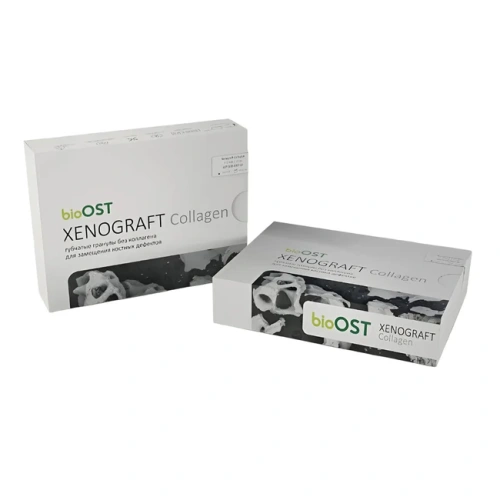 BioOST XENOGRAFT Collagen - губчатые костные гранулы с коллагеном, размер 0.25-1.0 мм, объем 3.0 сс | Cardioplant (Россия)