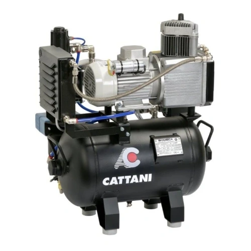Cattani AC100ND 30-67 - безмасляный компрессор для одной стоматологической установки, без осушителя, с ресивером 30 л, 67,5 л/мин | Cattani (Италия)
