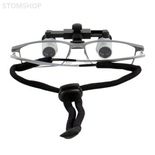 EM4.0X + Titanium frame - эргономичные бинокулярные лупы системы Flip-up на титановой оправе, с синхронной регулировкой межзрачкового расстояния, увеличение 4.0х | Ymarda (Китай)