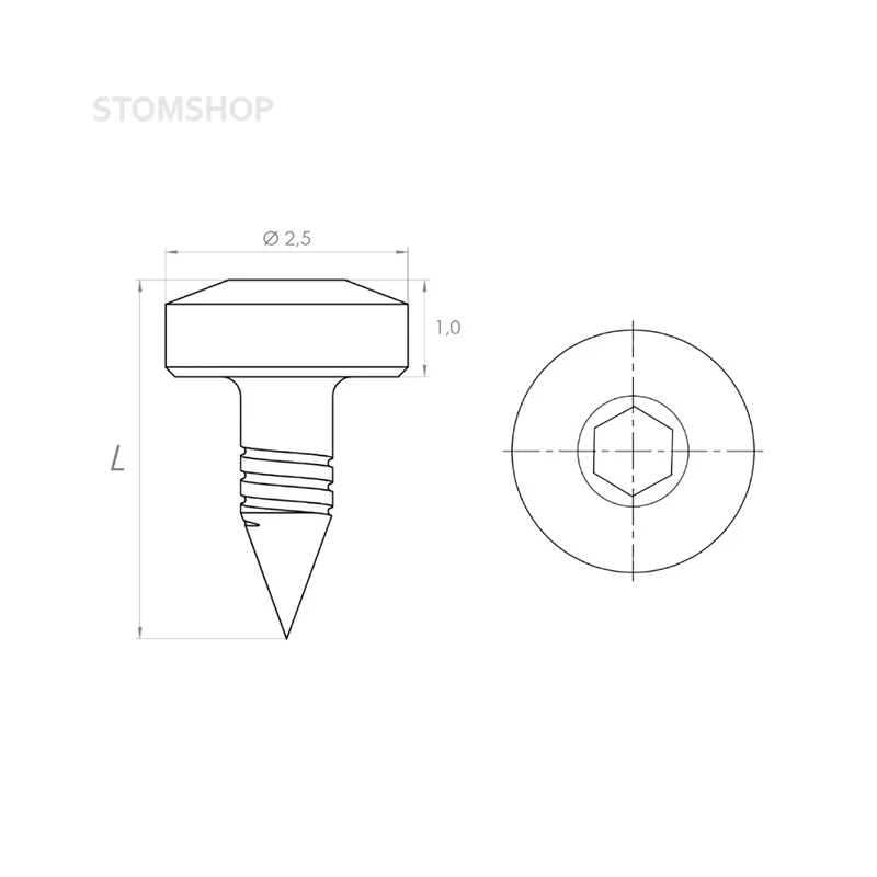 PS-01-20/25 - пин стоматологический гибридный, 3.5 мм, 25 шт. | EndoCarbon (Россия)