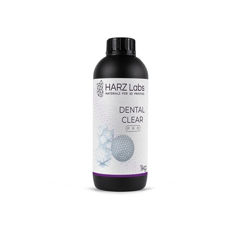 HARZLabs Dental Clear PRO - фотополимерная смола для печати прозрачных сплинтов и капп, цвет прозрачный, 1 кг | HARZ Labs (Россия)
