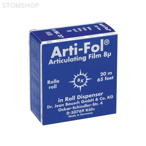 Bausch BK 27 Arti-Fol - фольга окклюзионная двусторонняя синяя, толщина 8 мкм, рулон 22 мм x 20 м | Bausch (Германия)