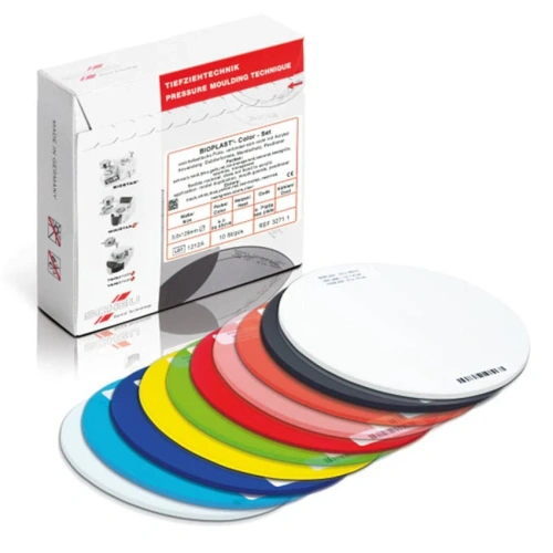 BIOPLAST Color – термоформовочные пластины, цветные, диаметр 125 мм, толщина 2 мм, SD, 10 шт. | Scheu-Dental (Германия)