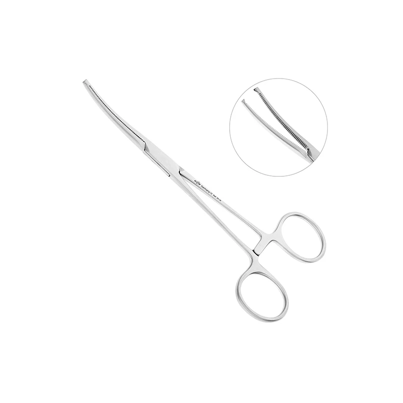 Зажим хирургический с зубчиками изогнутый Kocherklemme, 15 см | HLW Dental Instruments (Германия)