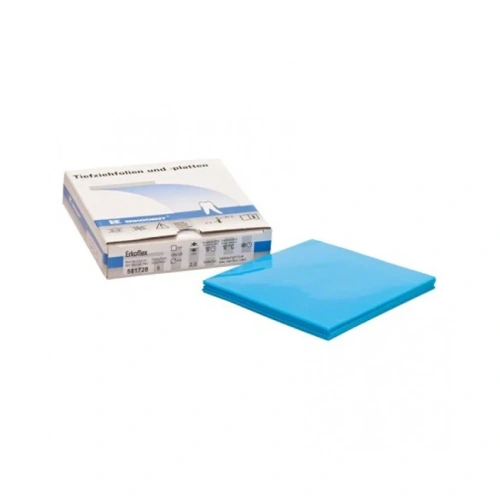 Erkoflex color - термоформовочные пластины, цвет легкий синий, квадратные, 125?125 мм, 5 шт. | Erkodent (Германия)