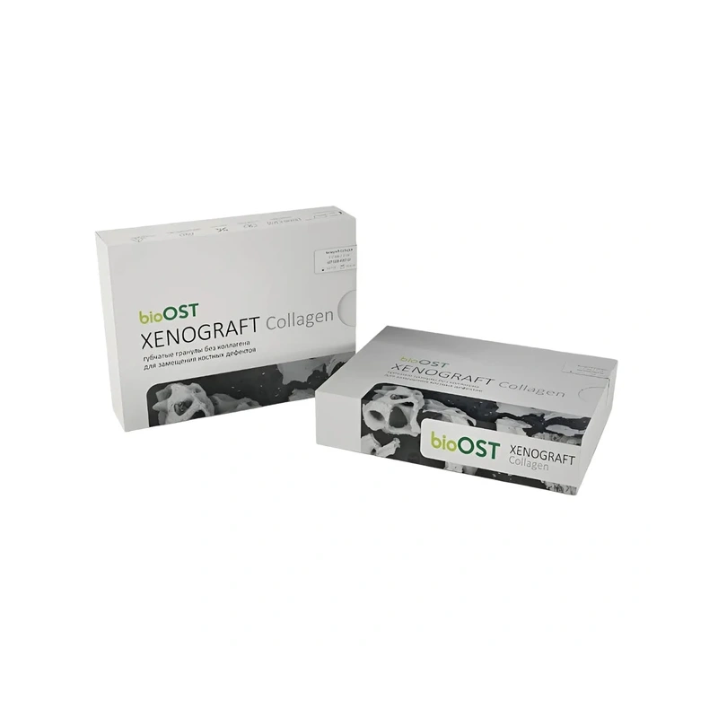BioOST XENOGRAFT Collagen - губчатые костные гранулы с коллагеном, размер 0.25-1.0 мм, объем 0.5 сс | Cardioplant (Россия)