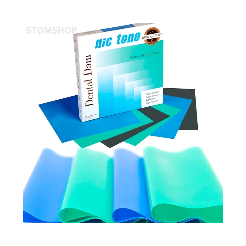 Nic Tone Dental Dam Black - латексный коффердам с нейтральным запахом, цвет черный, размер 152x152 мм, 36 шт. | MDC Dental (Мексика)