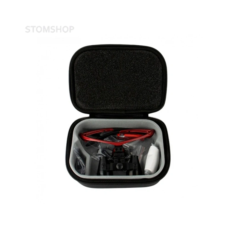 CM3.5X + BP frame - бинокулярные лупы системы Flip-up, увеличение 3.5x, усиленная спортивная оправа красного цвета | Ymarda (Китай)