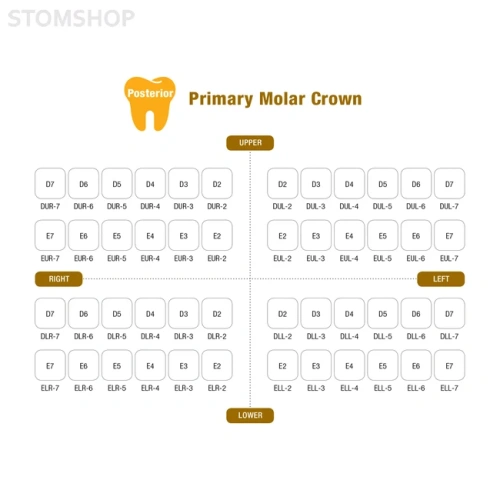 I Crown Full Kit - набор детских стоматологических коронок всех форм и размеров, 96 шт. | Seil Global (Ю. Корея)