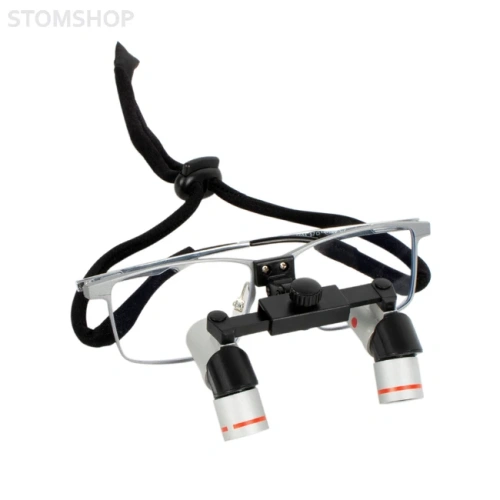 EM4.0X + Titanium frame - эргономичные бинокулярные лупы системы Flip-up на титановой оправе, с синхронной регулировкой межзрачкового расстояния, увеличение 4.0х | Ymarda (Китай)