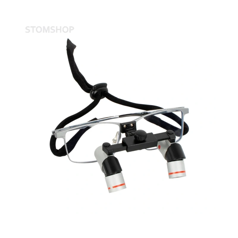 EM4.0X + Titanium frame - эргономичные бинокулярные лупы системы Flip-up на титановой оправе, с синхронной регулировкой межзрачкового расстояния, увеличение 4.0х | Ymarda (Китай)