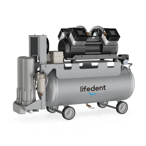 Lifedent SS300 - безмасляный компрессор для 7-8 установок, с осушителем, без кожуха, с ресивером 100 л, 335 л/мин, трехфазный | Lifedent (Китай)