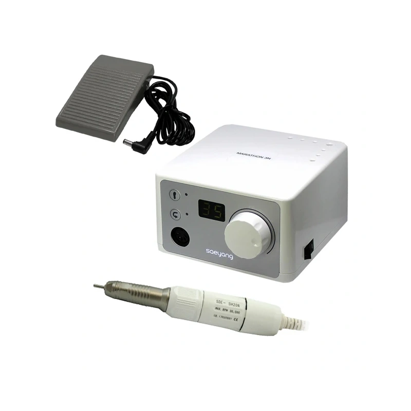 Marathon 3N - портативный микромотор с наконечником SDE-SH20N, 30000 об/мин, педаль SFP-27, серебристый | Saeyang Microtech (Ю. Корея)