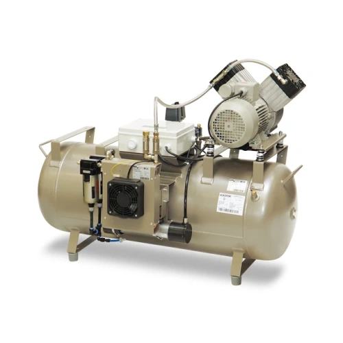 EKOM DK50 2V/110/M - безмасляный компрессор для двух стоматологических установок без кожуха, с осушителем, с ресивером 110 л | EKOM (Словакия)