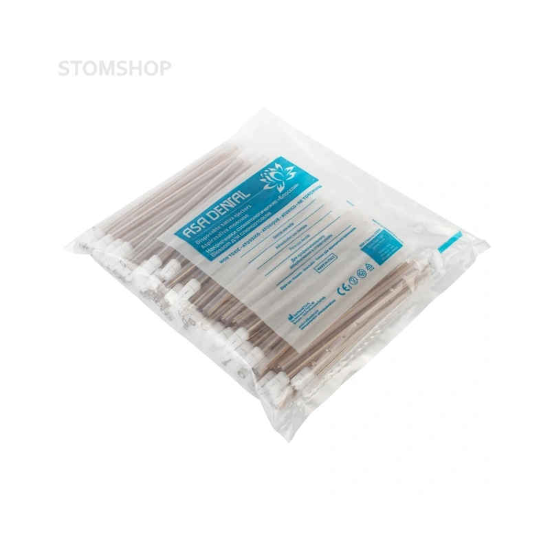 Слюноотсосы BLOSSOM без фталатов, прозрачные, 15 см, 100 шт. | Asa Dental (Италия)