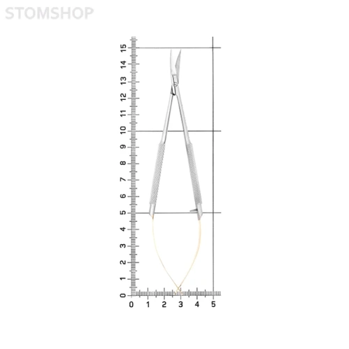 Ножницы хирургические изогнутые Castroviejo-Gomel TC, 140 мм | HLW Dental Instruments (Германия)