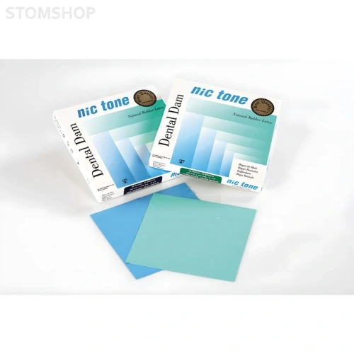 Nic Tone Dental Dam Blue - латексный коффердам с нейтральным запахом, цвет синий, размер 152x152 мм, 36 шт. | MDC Dental (Мексика)