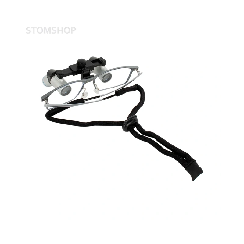 EM5.0X + Titanium frame - эргономичные бинокулярные лупы системы Flip-up на титановой оправе, с синхронной регулировкой межзрачкового расстояния, увеличение 5.0х | Ymarda (Китай)