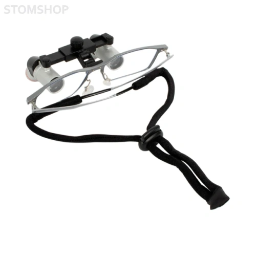 EM4.0X + Titanium frame - эргономичные бинокулярные лупы системы Flip-up на титановой оправе, с синхронной регулировкой межзрачкового расстояния, увеличение 4.0х | Ymarda (Китай)