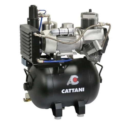 Cattani AC300 45-238 - безмасляный компрессор для 3-х стоматологических установок, c осушителем, с кожухом, с ресивером 45 л, 238 л/мин | Cattani (Италия)